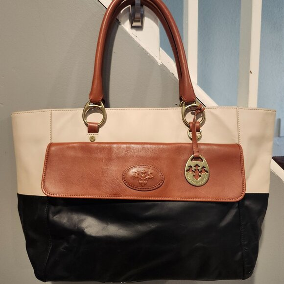 PRIX DE DRESSAGE Tri-Color Leather Tote Handbag Purse Never Used - Picture 9 of 9